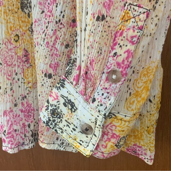 Women M Anthro PILCRO and the letterpress Splatter Button Down Smock Top Relaxed - Picture 9 of 14